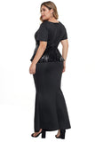 Sequin Peplum Waist Plus Size Gown - Aoka Styles Australia