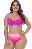 Rose Gradient Color Plus Size Swimwear - Aoka Styles Australia