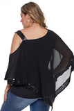 Asymmetric Cold Shoulder Plus Size Blouse - Aoka Styles Australia