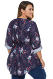 Purple Floral Pintuck Plus Size Blouse - Aoka Styles Australia