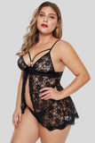 Floral Wonderland Fly-away Plus Size Babydoll with Thong - Aoka Styles Australia